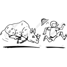 Whimsical Rhinoceros Chase