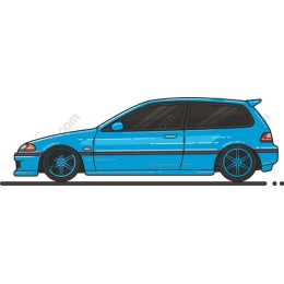 Blue Hatchback