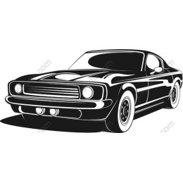 Classic Black Muscle Car