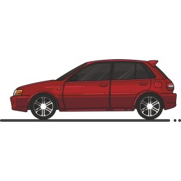 Sleek Red Hatchback
