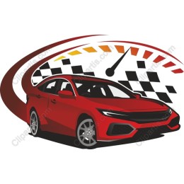 Dynamic Red Sports Car