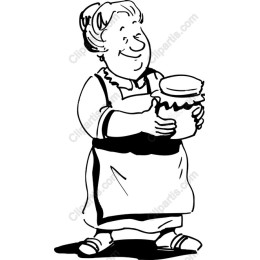 Cheerful Grandmother with Jar