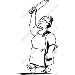 Joyful Grandmother with Rolling Pin