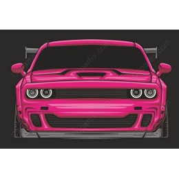 Vibrant Pink Sports Car