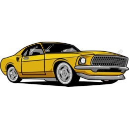 Classic Yellow Muscle Car