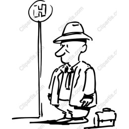Whimsical Bus Stop Gentleman