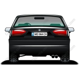 Sleek Black Car Rear View