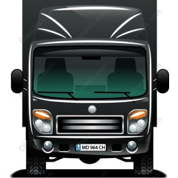 Modern Black Delivery Truck