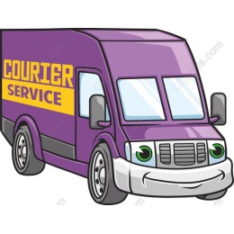 Cheerful Purple Courier Van