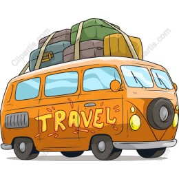 Adventure Awaits: Classic Orange Travel Van