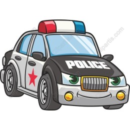 Cheerful Cartoon Police Car
