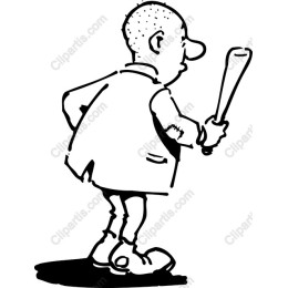 Playful Cartoon Character with Baseball Bat