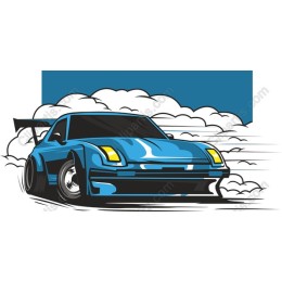 Dynamic Blue Sports Car