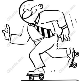 Skateboarding Businessman