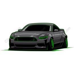Sleek Black and Green Sports Car