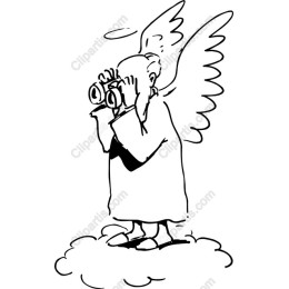 Whimsical Angel with Binoculars