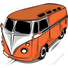 Classic Retro Orange Volkswagen Bus