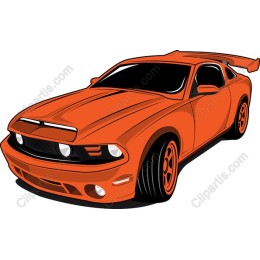 Vibrant Orange Muscle Car