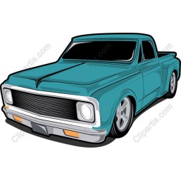Classic Teal Pickup Truck