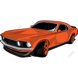Classic Orange Muscle Car