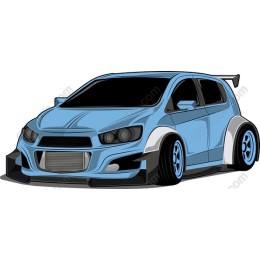 Dynamic Blue Sport Compact Car