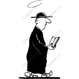 Whimsical Monk Reading