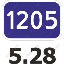 Bold Modern Number - 1205 & 5.28