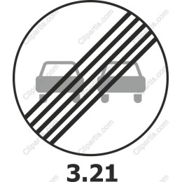 No Overtaking Sign - Traffic Regulations Graphic
