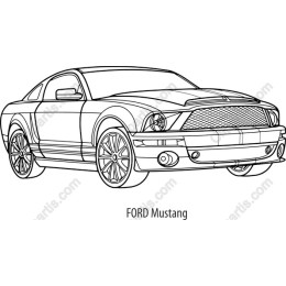 Ford Mustang Line Art