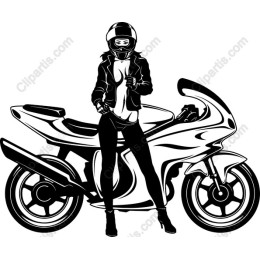 Confident Biker Girl with Motorcycle