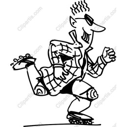 Energetic Rollerblading Character