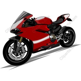 Dynamic Red Sports Motorcycle