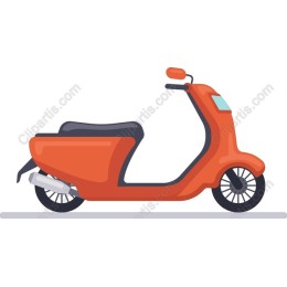 Vibrant Orange Scooter