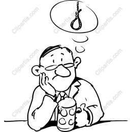 Reflective Man with Noose Thought Bubble