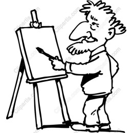Whimsical Artist at Easel
