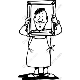 Cheerful Artist with Frame