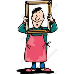 Cheerful Artist with Picture Frame