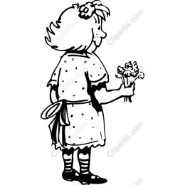 Charming Little Girl with Flowers
