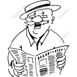 Cheerful Gentleman Reading Newspaper