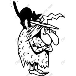 Whimsical Witch with Cat