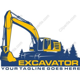 Excavator with Customizable Tagline