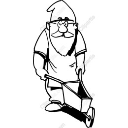 Playful Gnome with Wheelbarrow
