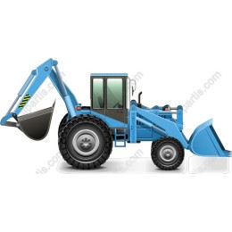 Blue Backhoe Loader
