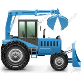 Blue Construction Tractor