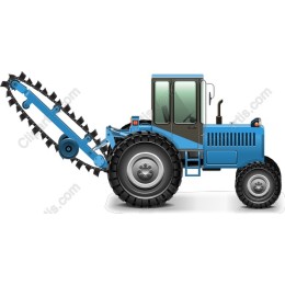 Blue Tractor Excavator