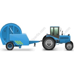 Blue Tractor with Reel