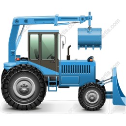 Blue Construction Tractor