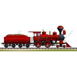 Vintage Red Steam Locomotive