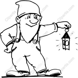 Cheerful Gnome Holding Lantern