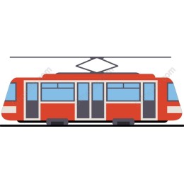 Vibrant Red Tram in and
